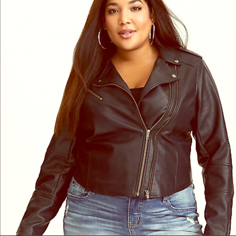NWT faux leather motto jacket